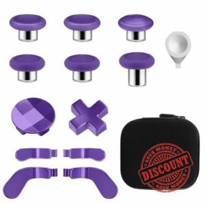 13 in 1 Component Pack Kit for Xbox Elite Series 2 Controller Metal Thumbsticks Replacement for Elite Series 2 Accessories Compatible with Xbox Elite Wireless Controller Series 2 Core (Purple)