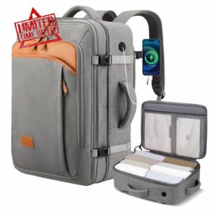 Luggex Expandable Travel Backpack - 40L Carry On Backpack for Men & Women - Large Capacity Flight-Approved Hand Luggage Cabin Bag