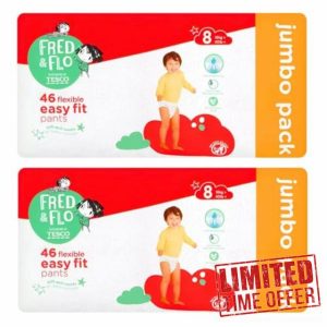 Fred & Flo Size 8 Nappy Pants Jumbo 46 Pack (Pack of 2) 92 Nappy Pants