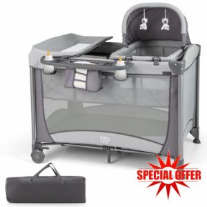 COSTWAY 5 in 1 Travel Cot