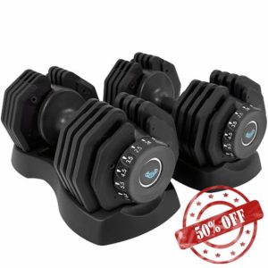 BRAINGAIN 15-in-1 Adjustable Dumbbells Set 24kg Pair | Space-Saving Adjustable Weights for Home Gym Workouts | 15 Dumbbells in One | Smart Click Technology | Durable Performance