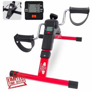 FK Sports Mini Exercise Bike – Portable Pedal Exerciser with LCD Screen & Adjustable Resistance for Arm & Leg Workou