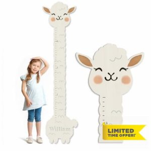 CHARMIBLE Personalised Wooden Print Height Chart for Kids