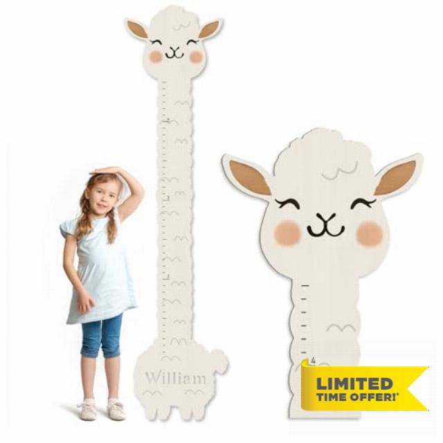 CHARMIBLE Personalised Wooden Print Height Chart for Kids
