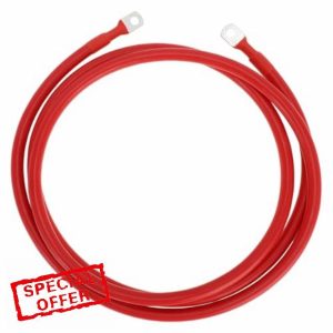 VekAuto 1 Pc Battery Inverter Cable 2 AWG Gauge 7FT 5/16" Lug Battery Cable Universal for Car Vehicle Boat RV Solar Tinned Copper Red