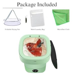 11L Foldable Washer & Spin Dryer with Laundry Bag & Drying Net & Microfiber Cloths