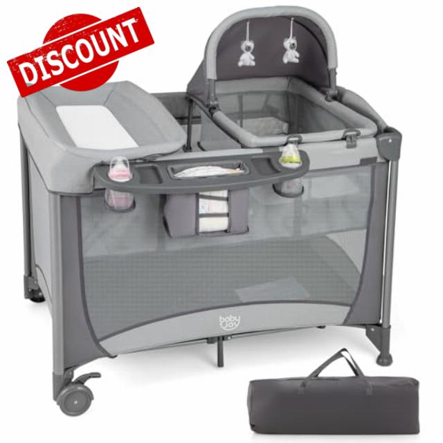 GYMAX Folding Travel Cot