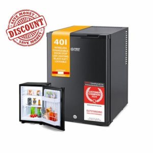 TZS First Austria mini fridge for bedroom | no noise 22 db | 40 L | lockable | minibar | reversible door | temperature control | LED lighting            [Energy Class E]