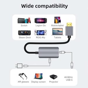 4K@60Hz HDMI Male to USB-C Female Cable Adapter for Nrea-l Air