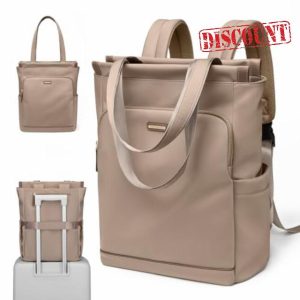 GOLF SUPAGS Convertible Computers Backpack for Women Casual Daypack Notebook Tote Bag for Work College Travel Leisure (Champagne)