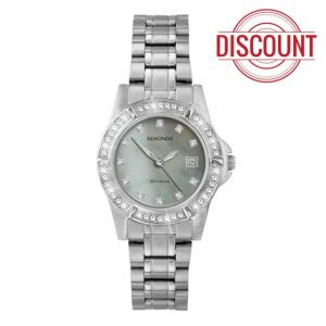 Sekonda Sienna Ladies 28mm Stone Set Bezel Dress Watch 50m Water Resistant with Date Window