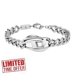 Diesel Men's Silver-Tone Stainless Steel Bracelet