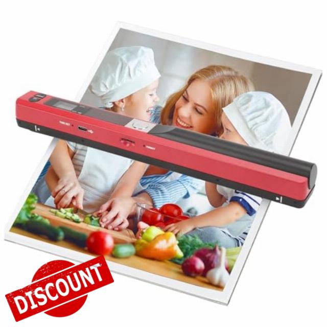 Portable Scanner 900 DPI Photo Scanner Handheld A4 Document Scanner for Business Photo Picture Receipts Books