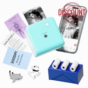 Phomemo Mini Photo Printer 300DPI - Thermal Sticker Printer for Smartphone