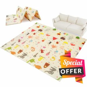 Trintion Foldable Baby Play Mat – Extra Large Waterproof Foam Crawling Mat