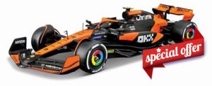 Bburago F1 Formula 1 MCLAREN MCL38 (2024) WITH DRIVER FIGURE- NORRIS - 1:24 Scale - Incredibly Detailed Die-Cast Replica Collectible Race Car Model