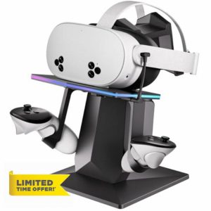Charging Dock for Meta Quest 3S/Quest 3 - Fast Charging Dock with LED Indicator for Meta Quest 3 and Quest 3S – USB-C Charging Station for VR Console & Touch Controllers