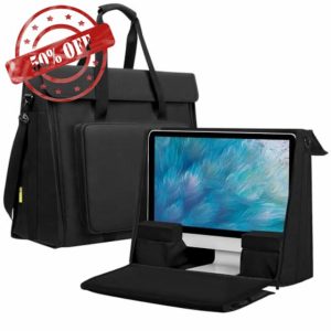 HPDELGB 21/24 inch computer bag monitor carrying case Compatible with iMac All in One Monitor LCD Screens Desktop Computer Travel Storage Carrying Bag with Accessories Pocket