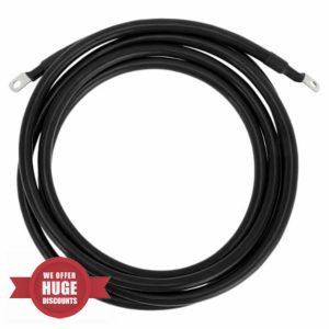 VekAuto 1 Pc Battery Inverter Cable 2 AWG Gauge 10FT 5/16" Lug Battery Cable Universal for Car Vehicle Boat RV Solar Tinned Copper Black