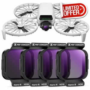 K&F Concept 4-Pack ND8 ND16 ND32 ND64 Filters Compatible with DJI Flip