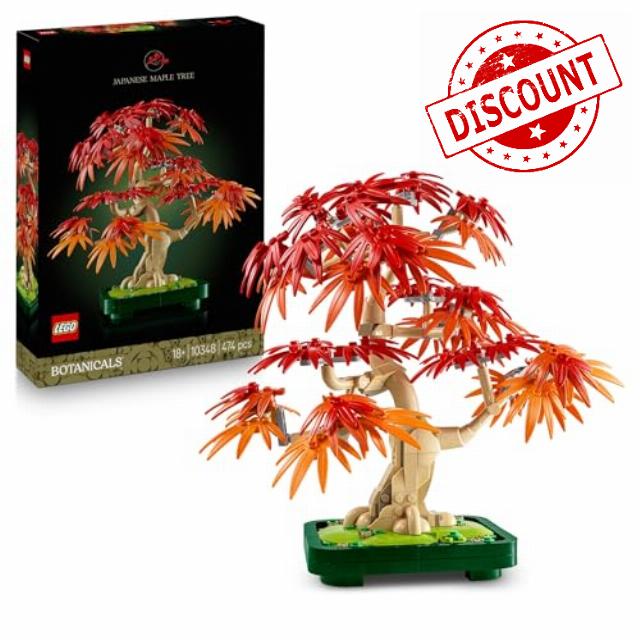 LEGO Botanicals Japanese Red Maple Bonsai Tree - Artificial Plant Building Set with Red & Orange Leaves