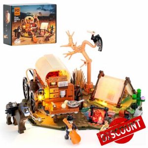 FUNWHOLE Western Cowboy Camp Building Set