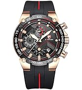 Affute Mens Watches Sports Waterproof Chronograph Watch with Silicone Strap, Date, Luminous Quart...
