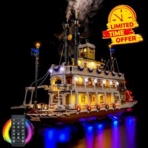 LED Lighting Kit for Lego 21356 - for River Steamboat Model DIY Custom Lights (Model Not Included) (Remote Version)