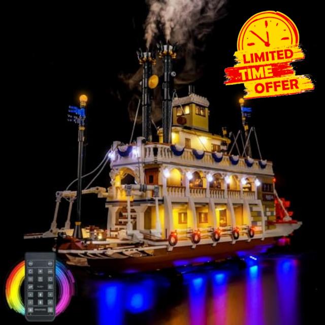 LED Lighting Kit for Lego 21356 - for River Steamboat Model DIY Custom Lights (Model Not Included) (Remote Version)