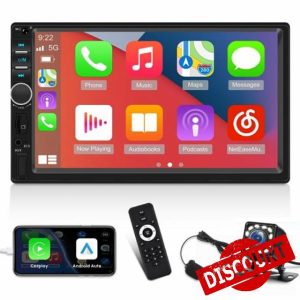 7 inch Double Din CarPlay Car Stereo with Car Play and Android Auto