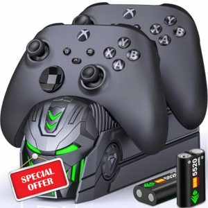 HELLCOOL Charging Dock for Xbox Controller with 2x5520mWh Rechargeable Battery for Xbox Series X|S
