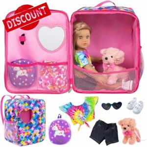 ZITA ELEMENT 5 Items 18 inch Dolls Bag Set and Accessories Including 18 Inch Doll Clothes