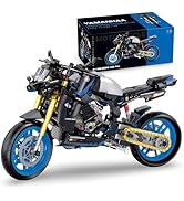 Ebortsin Motorcycle Building Blocks Set - 634 Pcs Retro Motorbike Building Kits, 1:8 Supermotorcy...