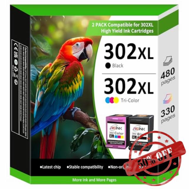 302xl Ink Cartridges Replacement for HP 302 Ink Cartridges Combo Pack Compatible with Envy 4520 4521 4522 4523 4524 4525 4526 4527 4528 Officejet 4658 3830 3831 5230 DeskJet 1110 2130 2132 3630 3632