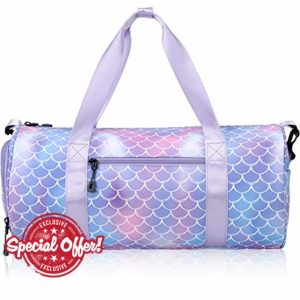 Kids Duffle Bag for Girls Weekender Overnight Bag Kids Sleepover Bag Lightweight Sports Gym Bag with Shoes Compartment
