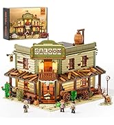 FUNWHOLE Old West Sheriff's Office Lighting Building Blocks Set - Old West Modular Building Kits 1...