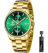Men's Watches with Stainless Steel and Metal Casual Waterproof Chronograph Quartz Watch, Auto Date