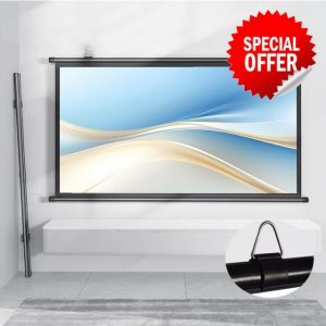 KPEGAXS Projection Screen Small 30 Inch Projector Screen Pull Down