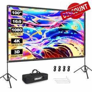 Projector Screen and Stand 100inch