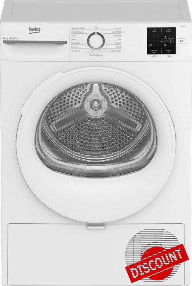Beko BM3T3823W 8kg Heat Pump Tumble Dryer With Sensor Programmes