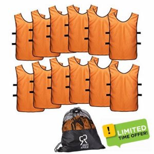 SportsRepublik Football Bibs for Juniors and Adults (12-Pack) | Perfect for Netball