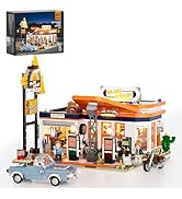 FUNWHOLE A-Frame Cabin Lighting Construction Set – Retro Wooden Hut Building Blocks Set 2061 Pieces Forest Holiday House
