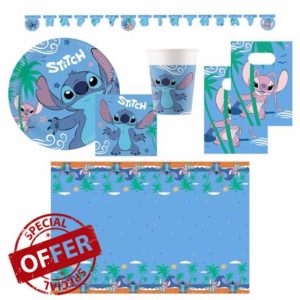 Procos - Stitch Party Set Large 46-Piece Party Set for Children's Birthday or Theme Party