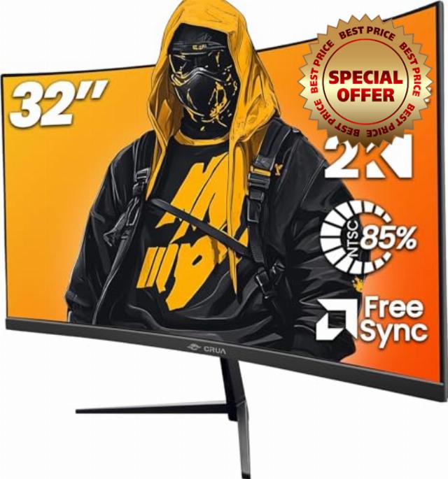 CRUA 32" Curved Gaming Monitor