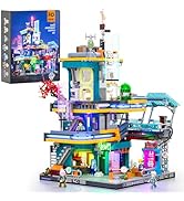 FUNWHOLE Police Strip Car Illuminated Building Block Set - Cyberpunk City Car Hunting Playset with P...