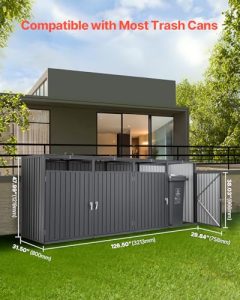 4 x 52.79 Gal Trash Bin Storage Shed Outdoor
