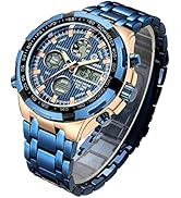 Affute Luxury Fashion Mens Watches Stainless Steel Heavy Sport Chronograph Waterproof Date Alarm ...