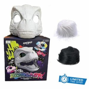 Hard Plastic Dinosaur Mask with Fur