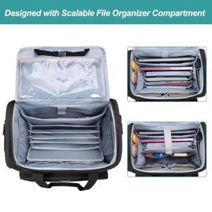Rolling Teacher Tote Bag Fits for 15.6” Laptop