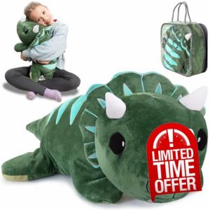 Weighted Teddy for Anxiety | 2.3 Kg | Dinosaur Stuffed Animal | Weighted Plush | Weighted Stuffed Animal | Calming & Comforting | Weighted Plush Dino | For Adults & Kids | Includes Carrying Bag